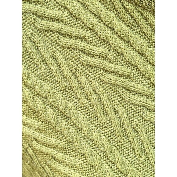 Coldwater Creek Boiled Wool Zip Sweater Vest M Green Chevron Textured VTG Style - Picture 8 of 14